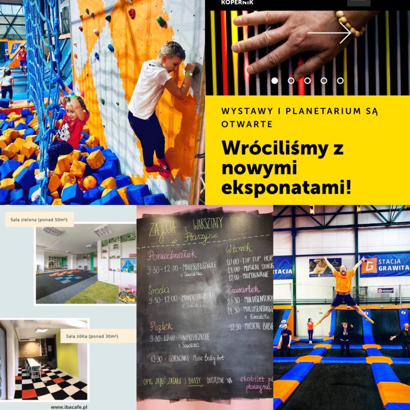 Zestawienie miejsc otwartych i oferujących zabawę oraz zajęcia dla dzieci w Warszawie (luty 2021)